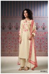 Malina 3159 By Ganga Silk Jacouard Printed With Hand Embroidery Dress Material Wholesale Price In Surat